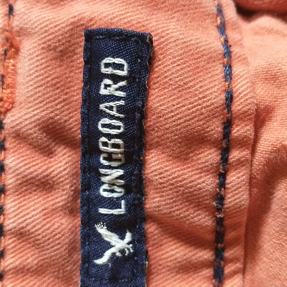 Men's American Eagle Outfitters Orange Flat Front Shorts - Picture 5 of 6